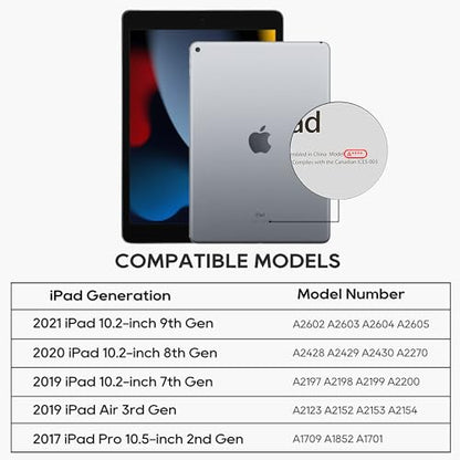 edaiser Swivel Keyboard Case iPad 10.2" (9th 8th 7th), Air 3rd Gen Gray | 360 Degree Rotatable Protective Cover with Pencil Holder | Multi-Touch Trackpad, RGB Backlit | Flexible Adjustable View Angle - color: Space Gray, size: iPad 10.2"(9th-7th)& Air 3rd