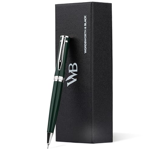 Wordsworth and Black Mechanical Pencil Graphite Lead- Stunning Luxury Metal Pencil, Green Chrome Finish, 0.7mm Led, Best Gift Set for Men & Women, Professional Executive Office Pencils - color: Green Chrome