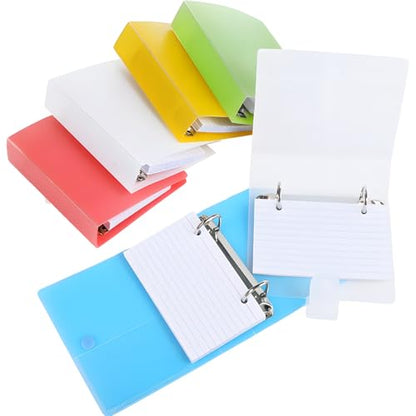 6 PCS Index Card Binder with Dividers,3x5 Inch Index Card Binder,2 Rings Card Binders Organizer Binders Notebook with 60 Pages Sheets for Office Home Elementary School Classroom (6pcs)