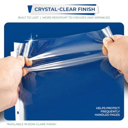 Samsill Heavy Duty Sheet Protectors for 3 Ring Binders, 8.5 x 11 Clear Page Protectors, Plastic Sleeves & Report Covers, Acid Free Archival Safe Document Protectors - style: Crystal Clear