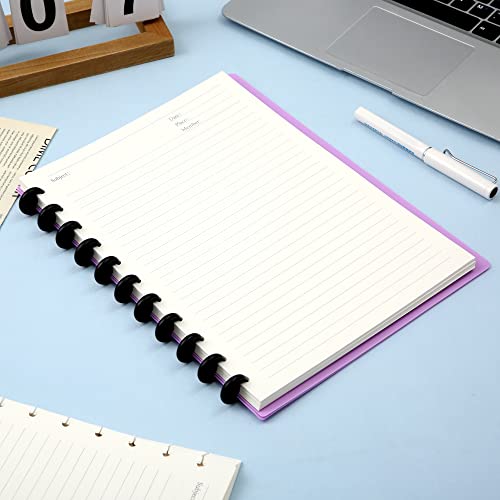 Discbound Notebook Refills for 11 Discs Notebooks 8.6 in x 12 in Letter Size 120 Sheets Multi-Subject Project Lined Pages Customizable Removable Pages(100 GSM) Heavyweight Planing Paper - color: White Refills, size: Large