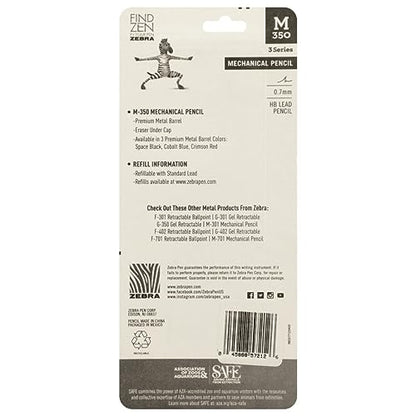 Zebra Pen M-350 Mechanical Pencil, 0.7mm Point Size, Cobalt Blue Barrel, with Lead and Eraser Refills, 2 Pack (57212) - color: Blue Barrel, size: 1 Count (Pack of 2)