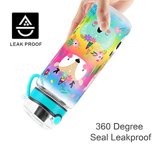 Cute Water Bottle for School Kids Girls, BPA FREE Tritan & Leak Proof & Easy Clean & Carry Handle, 23oz/ 680ml (Deer) - color: Deer