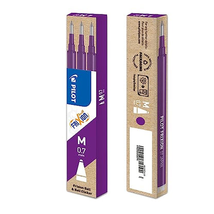 Pilot 75300308 Refills for Frixion Rollerball 0.7 mm (Pack of 3) - Violet - color: Violet, size: 3 Count (Pack of 1)