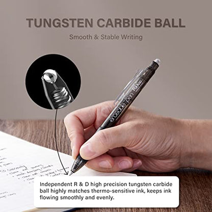 ParKoo Retractable Erasable Gel Pens Clicker Fine Point 0.7 mm, Make Mistakes Disappear, 3 Black/3 Blue Ink Pens with 4 Bonus Refills for Drawing Writing Journaling and Crossword Puzzles - color: Black Blue