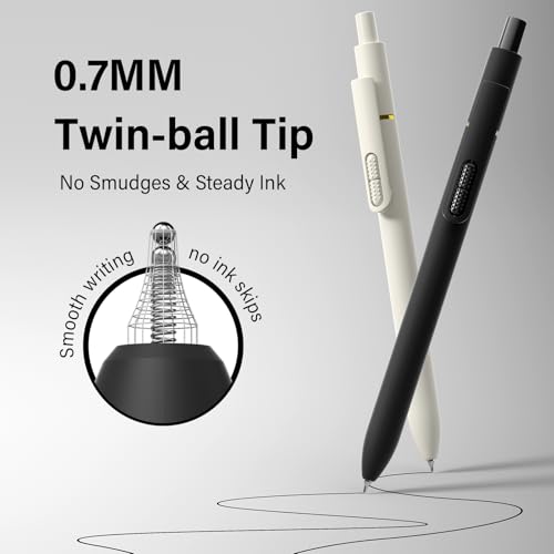 0.7mm Gel Pens Black Ink, 8 Pack Retractable Pens with Fidget Clip | Medium Point Smooth Writing, Quick-Drying, No Smudges, Stress Relief, Journaling, Note Taking, School, Office, Student/Adults - color: Classic -8Pcs Black Ink