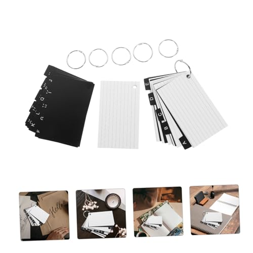 HOMSFOU Index Cards with Metal Binder Rings Blank Flash Cards for Studying and Office Use 3x5 Inches Convenient Learning Tools for Students and Professionals