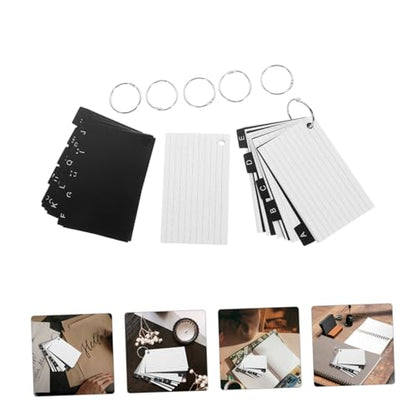 HOMSFOU Index Cards with Metal Binder Rings Blank Flash Cards for Studying and Office Use 3x5 Inches Convenient Learning Tools for Students and Professionals