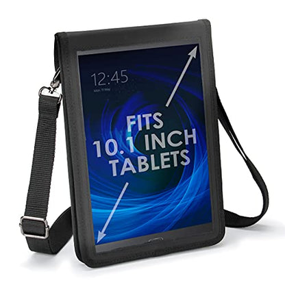 USA GEAR 10" Tablet Case Sleeve, Designed in the U.S., with Open Front & Shoulder Strap – Compatible with iPad 10.2 9th Gen, Samsung Galaxy Tab A 10.1, Tab S6 Lite, and More 10" Tablets
