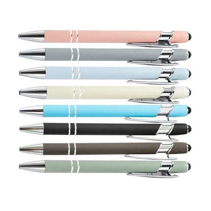 PASISIBICK 8 Pieces Ballpoint Pens, 2-in-1 Stylus Tip Retractable Ballpoint Pen, Metal Stylus Pen for Touch Screens, 1.0 mm Black Ink - color: 8 Pieces Ballpoint Pens-3
