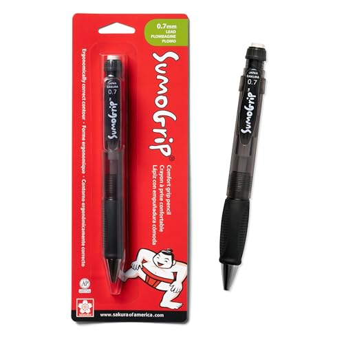 SAKURA 50286 SumoGrip 0.7-mm Pencil with Eraser, Clear Gray - color: Clear Gray