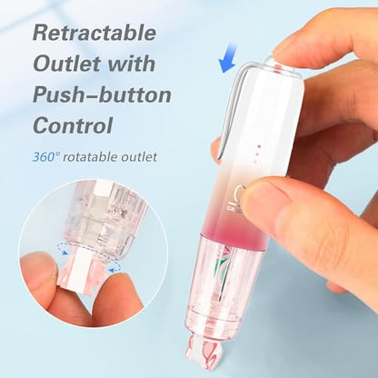 Refillable Retractable Quick Dry White Correction Tape,Mini Small Japan Aesthetic Cute Correction Tape Pen, with Easy to Use Kawaii Pen Shaped Applicator,for Home Office School Supplies