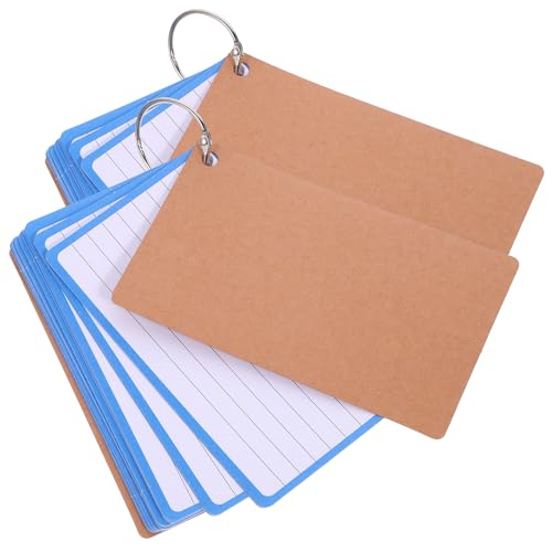Lined Index Cards 3X5 Inch with Ring Binder 120 Thick Ruled Flash Cards for Studying and Planning for Office and School Use