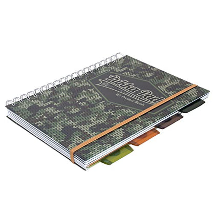 Pukka Pad 5 Subject Spiral Notebook 3-Pack - 200 Pages, 100 Sheets of 80GSM Paper with Repositionable Dividers & Perforated Edges for School & Office Planning & Organization - B5-7 X 10, Camo - color: Camo