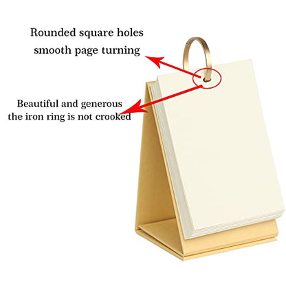 Small Blank Flash Cards Index Cards Mini DIY Cover Sketchbook with Binder Rings 180Pcs Paper Standing Flip Blank Desk Calendar Drawing Sketch Book Memo Scratch Pads for Note Taking Painting Working - color: Khaki