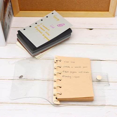 Mogoostry A7 Blank Filler Paper 6 Color Refill Paper for 6 Ring A7 Binder Planner Inserts 6 Hole Blank Note Paper Refills 300 Sheets Loose Leaf Paper - color: Dark 6 Color