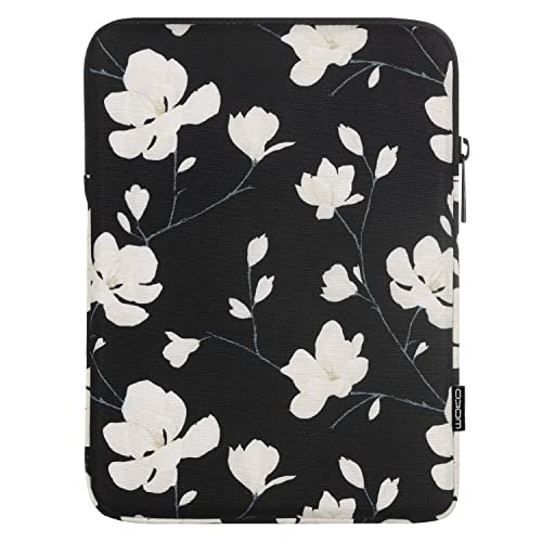 MoKo 9-11 Inch Tablet Sleeve Bag Padded Protetive Carrying Case | Fits New 11inch iPad Air M4, iPad A16 2025, iPad Pro 11 M4, Air 5/4/3, iPad 10/9/8th Gen, Tab S8/S9 11", Magnolia - color: Black & White Magnolia, size: 9-11 inch