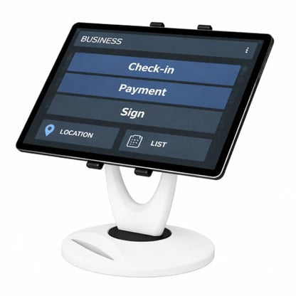 MAX SMART Tablet Stand for POS, Weighted Base Holder for Retail & Reception - color: White