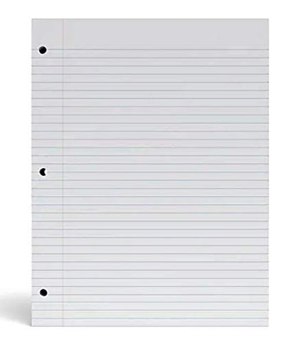 1InTheOffice Loose Leaf Paper College Ruled, Filler Paper 8 1/2" x 11", 400 Sheets (400 Sheets) (Pack of 2) - size: 400 Sheets (Pack of 2)