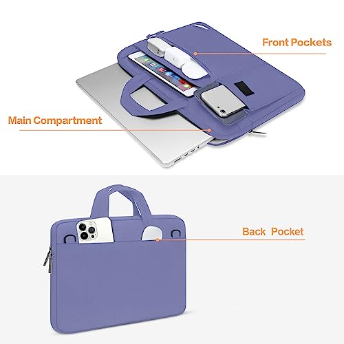MOSISO Laptop Shoulder Bag Polyester Flapover Briefcase Sleeve Case | Compatible with MacBook Air/Pro,13-13.3 inch Notebook,Compatible with MacBook Pro 14 inch M5 M4 M3 M2 M1 2026, Lavender Gray - color: Lavender Gray, size: 13.3 inch