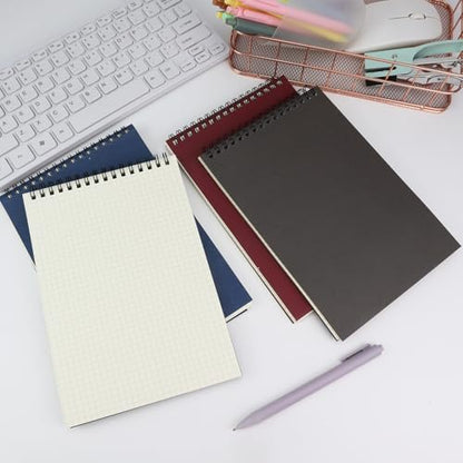 4 Pack Graph Paper Notebook, A5 Top Wirebound Grid Spiral Notebook 5.8" x 8.3",60 Sheets,5mm x 5mm Grid Paper,Grid Notepad for Students, Math, Engineering (4 Colors) - color: 4 Colors