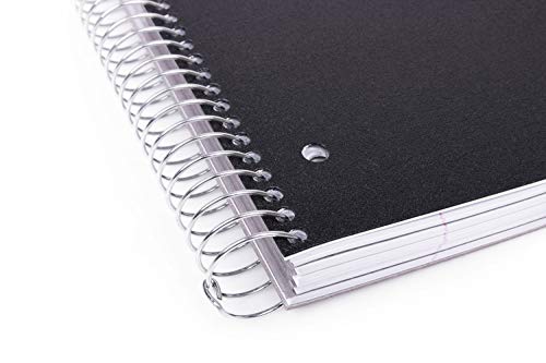 Mintra Office Durable Spiral Notebooks, 5 Subject (Black, Wide Ruled 1pk) - color: Black, size: Wide Ruled 1pk