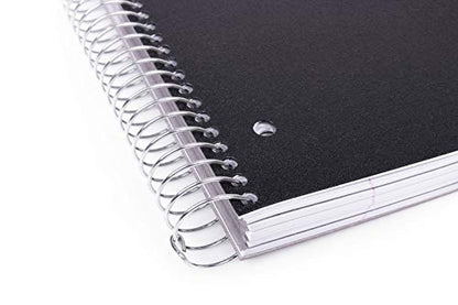 Mintra Office Durable Spiral Notebooks, 5 Subject (Black, Wide Ruled 1pk) - color: Black, size: Wide Ruled 1pk