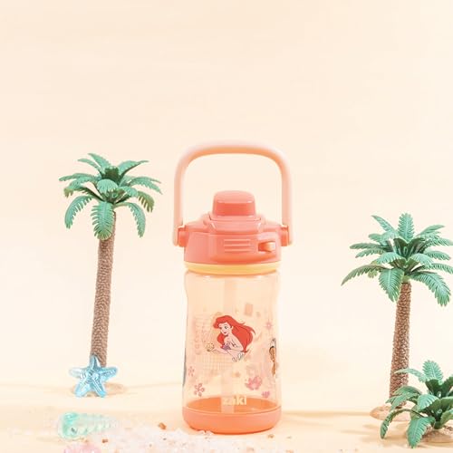 Zak Designs Disney Princess Beacon Kid Water Bottle for Travel, 12oz Plastic is Durable and Leak-Proof with Liquid Lock Spout, Carry Handle, Protective Base (Ariel, Cinderella, Moana, Rapunzel, Tiana) - color: Disney Princess (Ariel, Cinderella, Moana, Ra