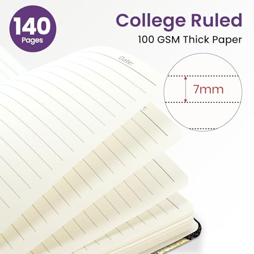 ZOTIA Lined Spiral Journal for Women, A5 Aesthetic Hardcover Notebook for Work, School & Note Taking, Pretty College Ruled Journal, 140 Pages, 6" x 8", Cosmic Flow - color: P-Cosmic Flow