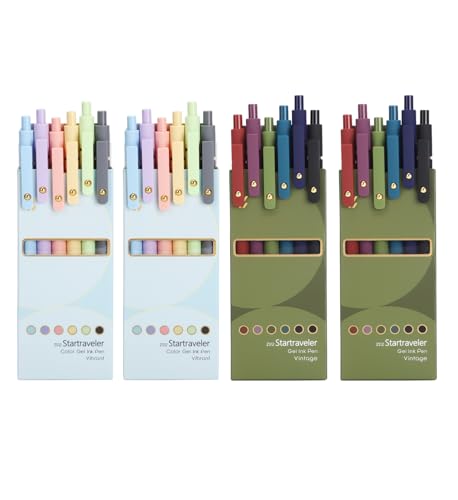 FIOVER Colored Pens, 24 Pack Colorful Gel Pens, Quick-Dry 0.7mm Medium Point for Journaling, Note Taking, Doodling, Aesthetic Office School Supplies, Gifts for Women Men(24PCS Aesthetic+Vintage) - color: 24PCS Aesthetic+Vintage