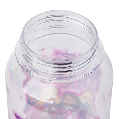Silver Buffalo Bratz Airbrush Featuring Yasmin, Sasha, Jade, and Cloe Twist Spout Plastic Water Bottle with Stickers You Stick Yourself, 32 Ounces | Sasha, Jade and Cloe, Twist Spout, Sticker Set, You Stick Yourself, 0.95 Liters - color: Bratz