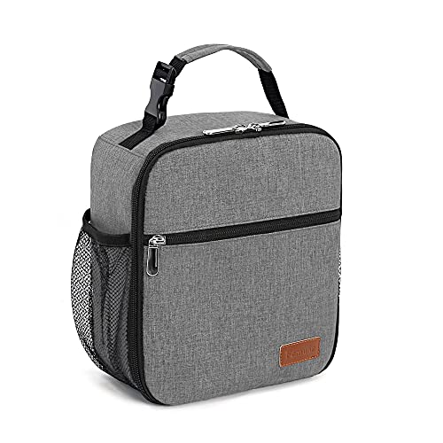 Femuar Lunch Box for Men Women Adults Small Lunch Bag for Office Work Picnic - Reusable Portable Lunchbox, Grey - color: Gray