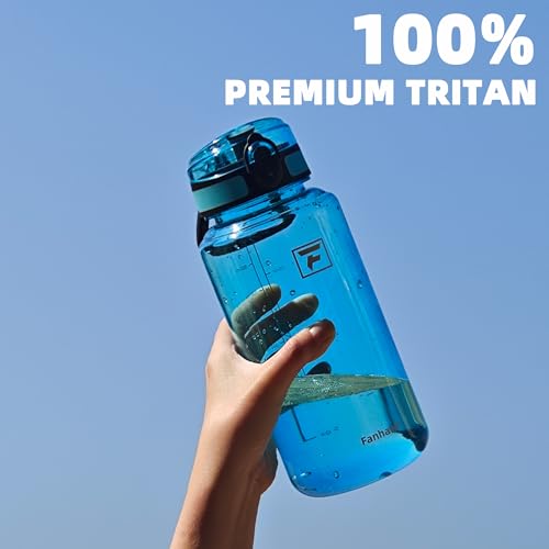 Fanhaw 32 Oz Clear Tritan Water Bottle, BPA-Free & Leak-Proof, Wide Mouth with Anti-dust Chug Lid, Reusable Plastic Bottle for Gym, Travel, School & Office, Back to School Essentials (Dark Green) - color: Dark Green, size: 32 Ounces