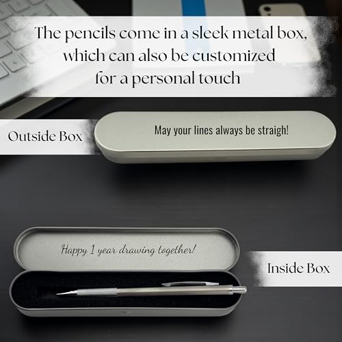 Custom Engraved Mechanical Pencil – Personalized 0.7mm Refillable Drafting Tools – Gift for Architects, Engineers, Students, Designers, Graduation (Chrome Pencil Engraved) - style: Chrome Pencil Engraved