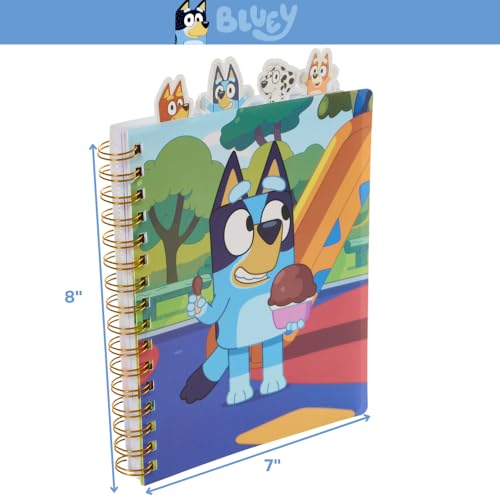 Bluey Tab Journal Notebook, Spiral Bound, 96 Lined Pages, 8 x 7 inches - style: Bluey
