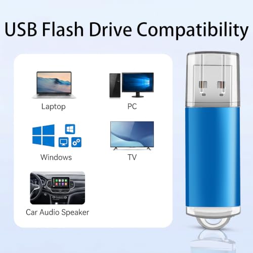 10 Pack 4GB Blue Plastic USB 2.0 Thumb Drives,with LED Indicator | Lightweight plastic shell with LED indicator for easy file transfer flash drive, memory stick, usb stick and pendrive.