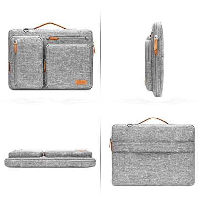 MOSISO 360 Protective Laptop Shoulder Bag,14 inch Computer Bag Compatible with HP Lenovo Dell ASUS Acer, HP, Dell Latitude, Lenovo,Side Open Messenger Bag with 4 Zipper Pockets&Handle, Gray - color: Gray, size: 14 inch