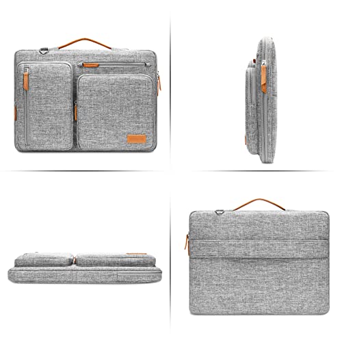 MOSISO 360 Protective Laptop Shoulder Bag,17-17.3 inch Computer Bag Compatible with MacBook, HP, Dell, Lenovo, Asus Notebook,Side Open Messenger Bag with 4 Zipper Pockets&Handle, Gray - color: Gray, size: 17.3 inch