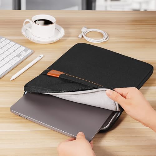 NIDOO 13 Inch Laptop Sleeve Case Protective Carrying Bag Computer Cover for 13.6" 13" MacBook Air/ 14" MacBook Pro/13 MacBook Neo/ThinkPad X13 L13 E14 L14 T14s/ Yoga 7/ ThinkBook 14/13.4" XPS 13 - color: Midnight Black, size: 13 inch
