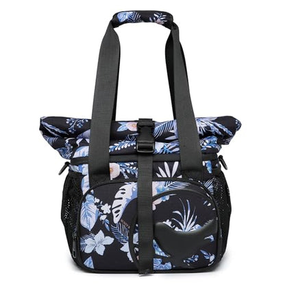 SUNNY BIRD Dual Compartment Lunch Bag Insulated Lunch Box for Women and Men (Hibiscus) - color: Hibiscus