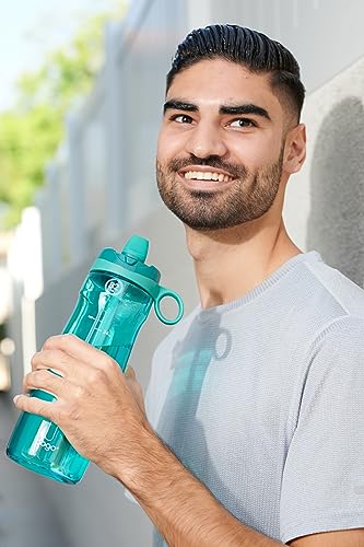 Pogo BPA-Free Plastic Water Bottle with Chug Lid, 32 Oz, Quetzal Teal - color: Teal, size: 32 Ounces