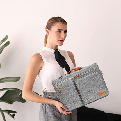 MOSISO 360 Protective Laptop Shoulder Bag,15 inch Computer Bag Compatible with MacBook Air 15 inch M5 M4 M3 M2/Pro 15, Dell XPS Plus,Side Open Messenger Bag with 4 Zipper Pockets&Handle, Gray - color: Gray, size: 15 inch
