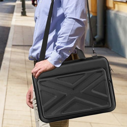 MOSISO Laptop Bag for Men,17-17.3 inch Computer Bag Compatible with Dell XPS/HP Pavilion/Ideapad/Acer/Alienware/HP Omen Notebook, Hard Shell Laptop Case with Front Pocket&Shoulder Strap, Black - color: Black, size: 17.3 inch