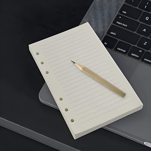 A6 Refill Paper,3 Pack Loose Leaf Paper,6-Holes Inserts Blank Filler Paper Leather Journal Notebook Refillable Paper for 6 Ring Refillable A6 Binder Notebook Planner (135 Sheets 270 Pages)
