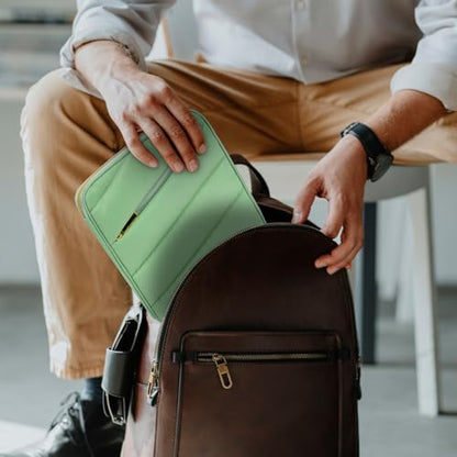 Puffy Tablet Sleeve 9-11", Fits iPad Pro 11" M5/M4 with Slim Case On - color: Green, size: 9-11