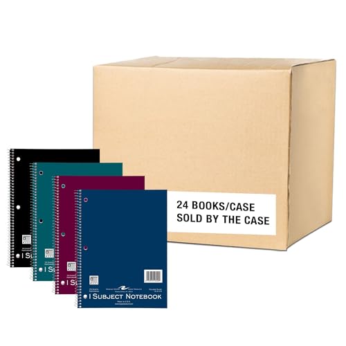 ROARING SPRING College Ruled 1 Subject Notebook, Wirebound Writing Notebook, 24 Pack, 70 Sheets, 8 x 10.5 Inches, Made in USA, Ideal for Students, School, & Office - size: 10.5"x8"