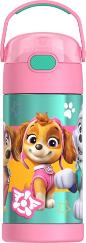 THERMOS FUNTAINER Water Bottle with Straw - 12 Ounce - Kids Stainless Steel Vacuum Insulated Water Bottle with Lid, Paw Patrol Girl - color: Paw Patrol Girl