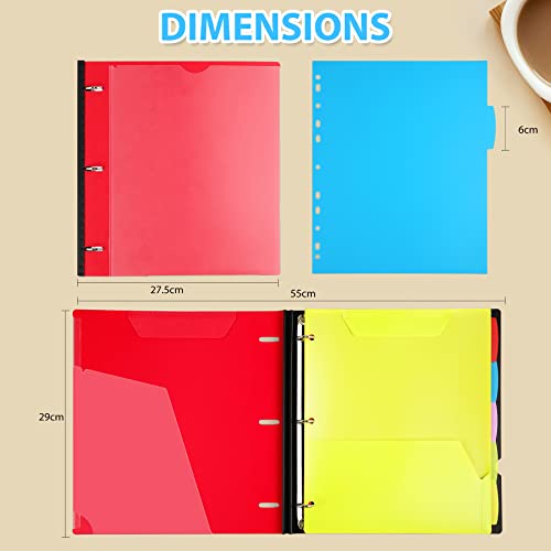 WOT I 1-Pack Telescoping 3 Ring Binder Notebook - Customizable Cover, 5 Dividers & Pocket Folder in One Slim Organizer (60 Sheets Included), Red - color: Red, size: 1 Pack
