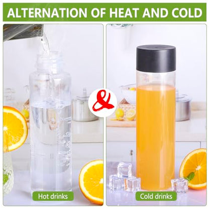 zmybcpack 12 Pack 400ml Plastic Juice Bottle with Black Lid Dishwasher Safe | Heat-Resistant Plastic Smoothie Sensory Bottles, Reusable Bulk Beverage Containers for Juice, Milk - size: 13.5oz 12pack