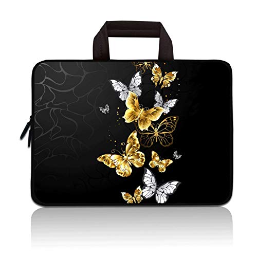 14 15 15.4 15.6 inch Laptop Handle Bag Computer Protect Case Pouch Holder Notebook Sleeve Neoprene Cover Soft Carrying Travel Case for Dell Lenovo Toshiba HP Chromebook ASUS Acer(Butterfly) - color: Cool Butterfly